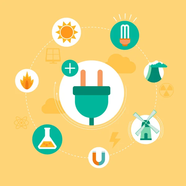 Ilustración del concepto energético — Archivo Imágenes Vectoriales