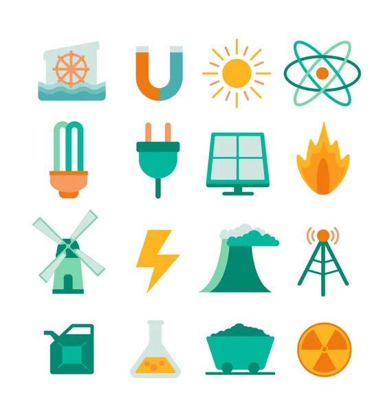 Ensemble d'icônes énergétiques — Image vectorielle