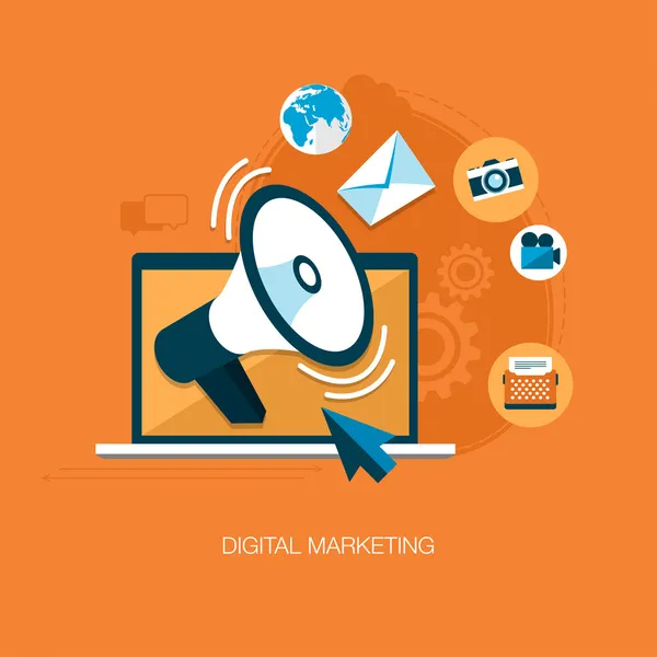 Illustration de concept marketing numérique Vecteur En Vente