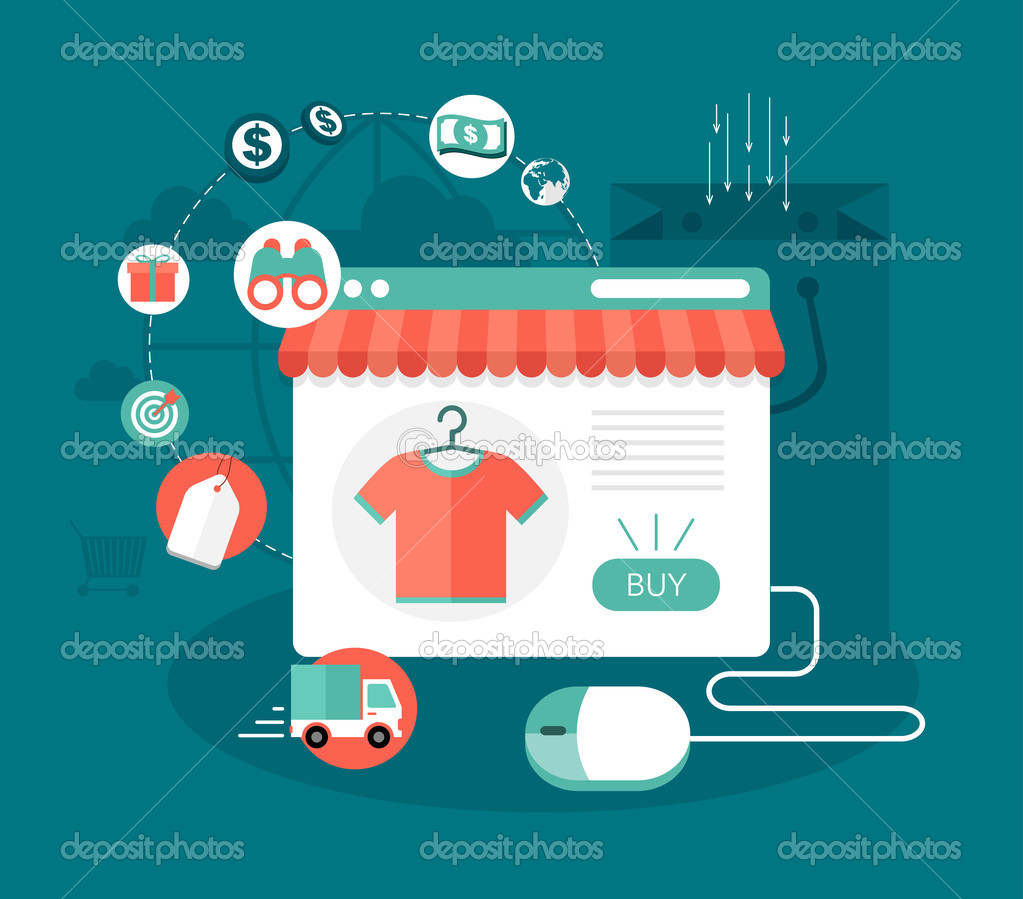 Online shop concept illustration