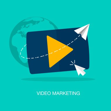 vektör modern video pazarlama kavramı