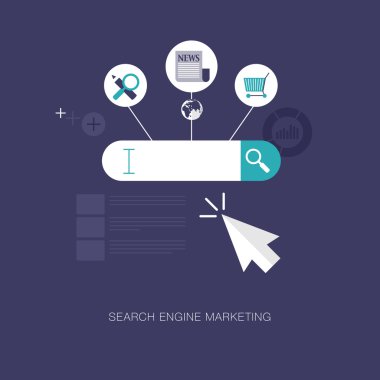 Vector modern search engine marketing concept illustration