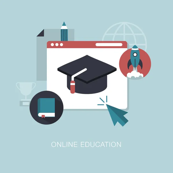 Çevrimiçi Eğitim kavramı — Stok Vektör