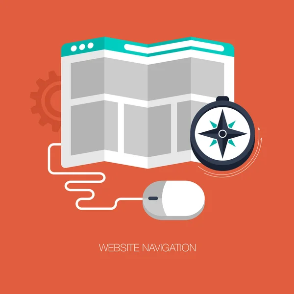 Moderno concetto di navigazione sul sito web — Vettoriale Stock