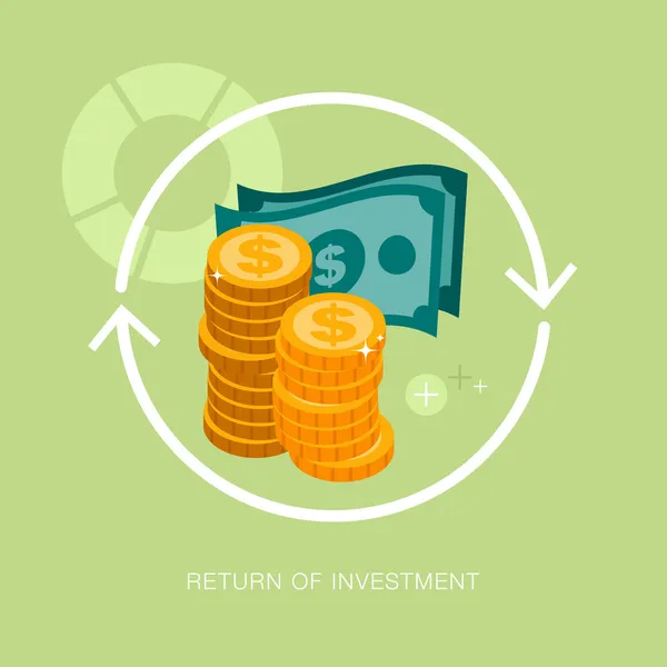 Moderno conceito de retorno do investimento — Vetor de Stock