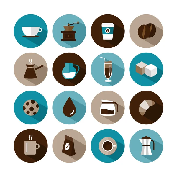 Set of vector coffee icons — Stock Vector
