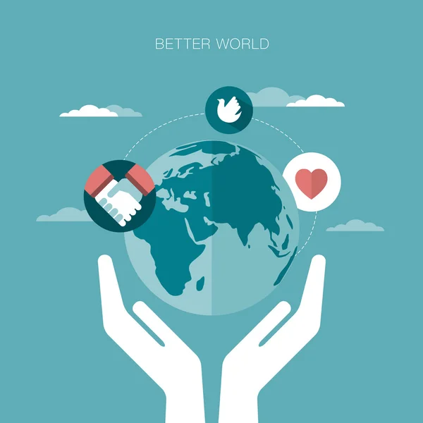 Concept illustration of better world — Stock Vector