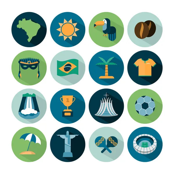Set of vector Brazil icons — Stock Vector