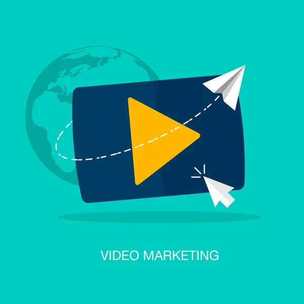 Concept de marketing vidéo vectoriel moderne Illustrations De Stock Libres De Droits