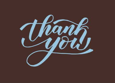 Thank you. Inspirational handwritten quote, lettering, modern brush calligraphy. Vector illustration.