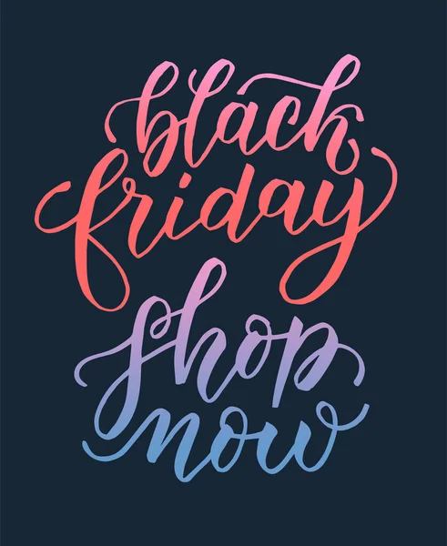 Black Friday Shop Now Modern Brush Calligraphy Hand Lettering Quote Illustrazioni Stock Royalty Free