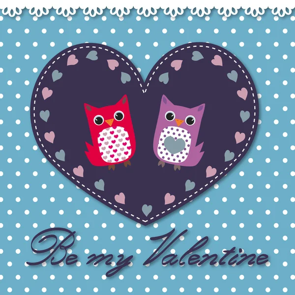 Owls in love — Stock Vector