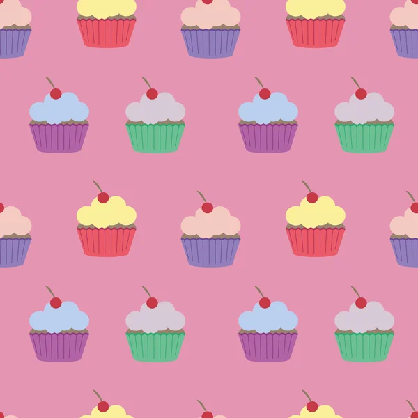 Patrón cupcakes — Archivo Imágenes Vectoriales