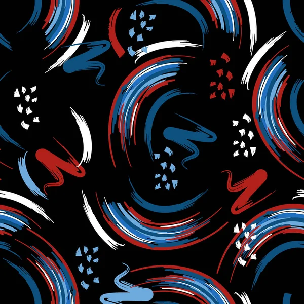 Бесшовный Узор Красочным Рисунком Абстрактных Кистей Штрих Дизайн Моды Ткани — стоковый вектор
