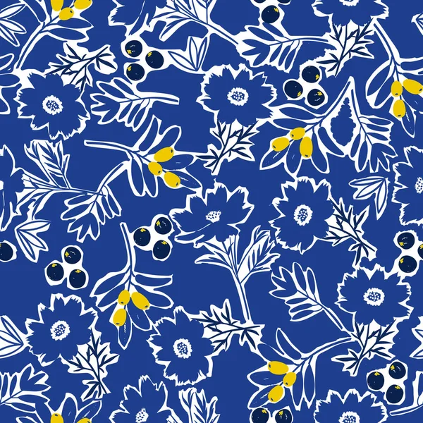 Барвисте Сучасне Квіткове Мистецтво Квітка Абстрактне Художнє Ботанічне Листя Безшовний — стоковий вектор