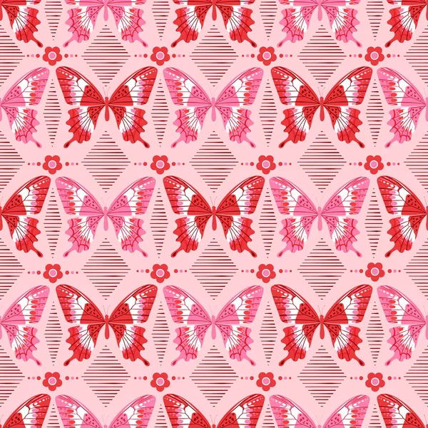 Beatiful Modern Butterflies Seamless Pattern Vector Illustration Design Fashion Fabric — Image vectorielle