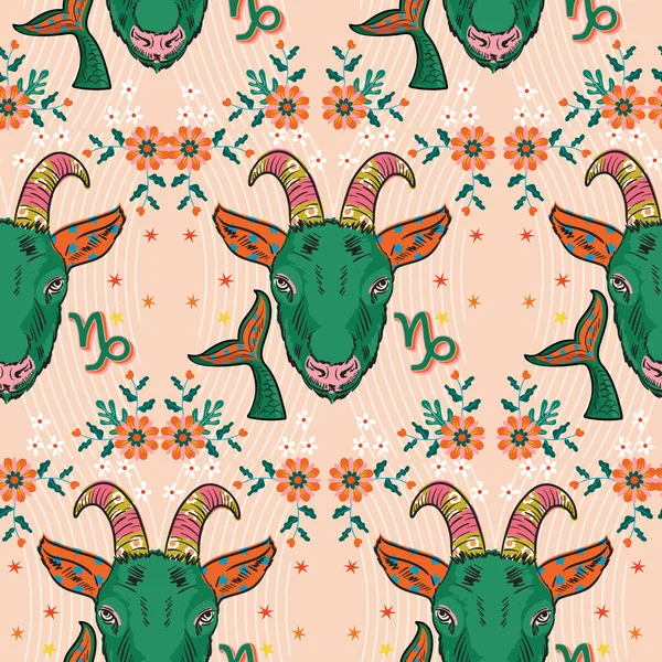 Capricorn zodiac star seamless pattern. Capricorn sign symbol stars Vector EPS10 , Design for fashion , fabric, textile, wallpaper, cover, web , wrapping and all prints 