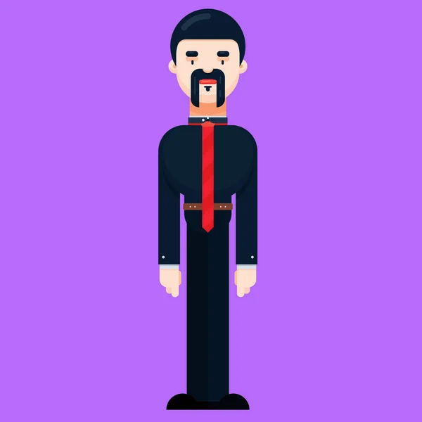 Professional male character in standing pose. Flat design businessman, vector illustration