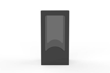 Pencere maketli sert kutu. Paketleme tasarımı için iyi. 3d illüstrasyon