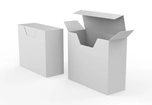 Harde Doos Model Goed Voor Verpakking Ontwerp Geïsoleerd Witte Achtergrond — Stockfoto