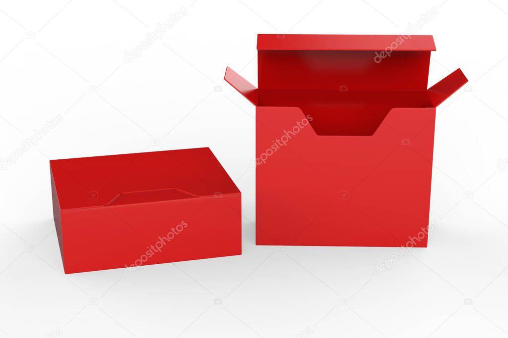 hard box mock-up. Good for packaging design isolated on white background. 3d illustration