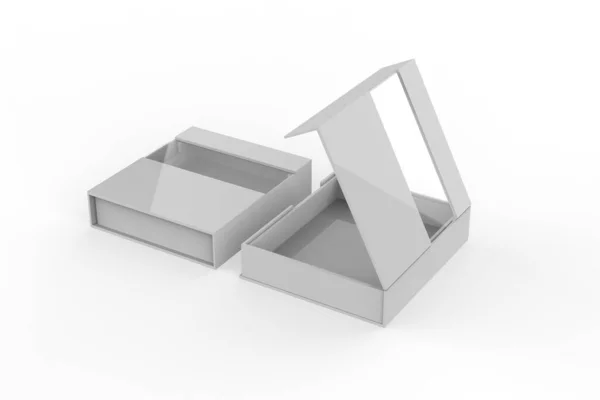 Caja Dura Con Ventana Set Mock Bueno Para Diseño Envases — Foto de Stock