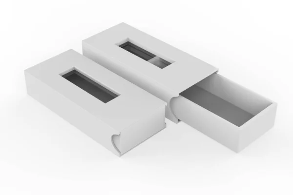 Caja Dura Con Ventana Set Mock Bueno Para Diseño Envases — Foto de Stock