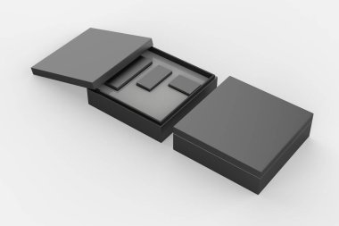 Kozmetik set modelli hediye kutusu beyaz arkaplanda izole edildi. 3d illüstrasyon