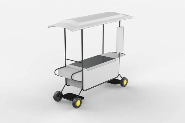 Street Food Bike Carrello Cibo Carrello Fondo Bianco Illustrazione — Foto Stock