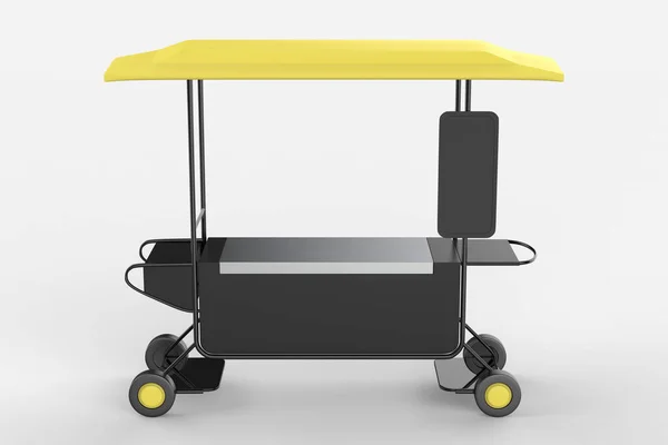 Street Food Bike Carrello Cibo Carrello Fondo Bianco Illustrazione — Foto Stock