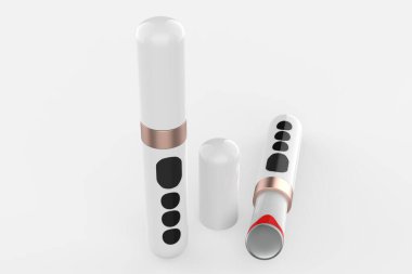 siyah halkalar göz çıkarıcı güzellik aracı güzellik ve bakım ürünleri araçları. 3d illüstrasyon