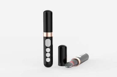 siyah halkalar göz çıkarıcı güzellik aracı güzellik ve bakım ürünleri araçları. 3d illüstrasyon