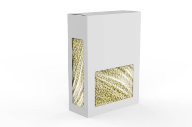 Yeşil Gram beyaz arka planda izole edilmiş sert bir kutuda. 3d illüstrasyon