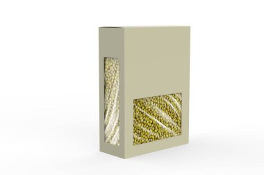 Yeşil Gram beyaz arka planda izole edilmiş sert bir kutuda. 3d illüstrasyon