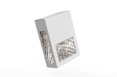 Urad dal beyaz arka planda izole edilmiş sert bir kutuda. 3d illüstrasyon