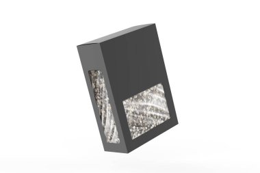 Urad dal beyaz arka planda izole edilmiş sert bir kutuda. 3d illüstrasyon