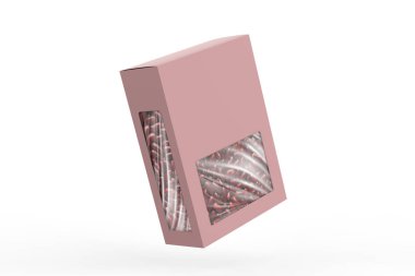 Beyaz arka planda izole edilmiş sert bir kutuda kırmızı böbrek fasulyesi. 3d illüstrasyon