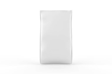 Gerçekçi kahve poşeti modeli beyaz arka planda izole edilmiş. Tasarımın ve sunumun için kullanması kolay. 3d illüstrasyon