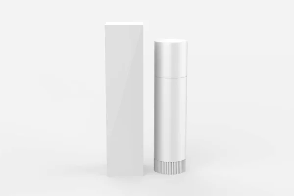 Cosmétique Baume Lèvres Tube Mockup Isoler Sur Fond Blanc Illustration — Photo