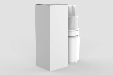 10 ml Düşüren Şişe Mokup beyaz arka planda izole edildi. 3d illüstrasyon