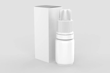 10 ml Düşüren Şişe Mokup beyaz arka planda izole edildi. 3d illüstrasyon