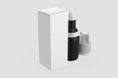 10 ml Düşüren Şişe Mokup beyaz arka planda izole edildi. 3d illüstrasyon