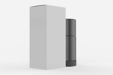 Beyaz arka planda izole edilmiş plastik deodorant çubuğu. 3d illüstrasyon