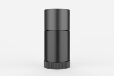 Beyaz arka planda izole edilmiş plastik deodorant çubuğu. 3d illüstrasyon