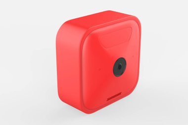 Blink Video Kapı Çanı, Senkronize Modül 2, çift yönlü ses, HD video, hareket ve çan uygulaması uyarılarıyla birlikte açık hava kamera sistemi tanıtılıyor. 3d illüstrasyon