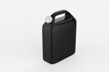 Plastik Jerrycan Yağı, Temizleyici, Deterjan, Abstergent, Sıvı Sabun, Süt, Meyve Suyu Beyaz Arkaplanda İzole Edildi. 3d illüstrasyon