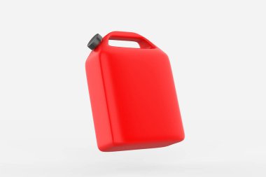 Plastik Jerrycan Yağı, Temizleyici, Deterjan, Abstergent, Sıvı Sabun, Süt, Meyve Suyu Beyaz Arkaplanda İzole Edildi. 3d illüstrasyon