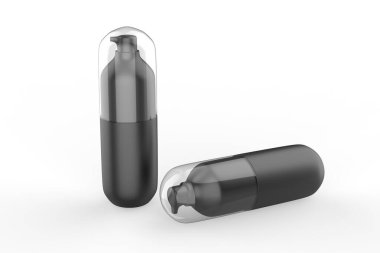 Beyaz arka planda Pompa Mockup izole edilmiş kozmetik şişe. 3d illüstrasyon