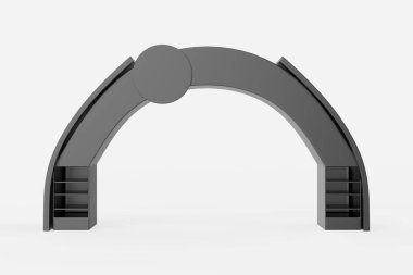 Sergi kapısı beyaz arka planda izole edildi. 3d illüstrasyon .