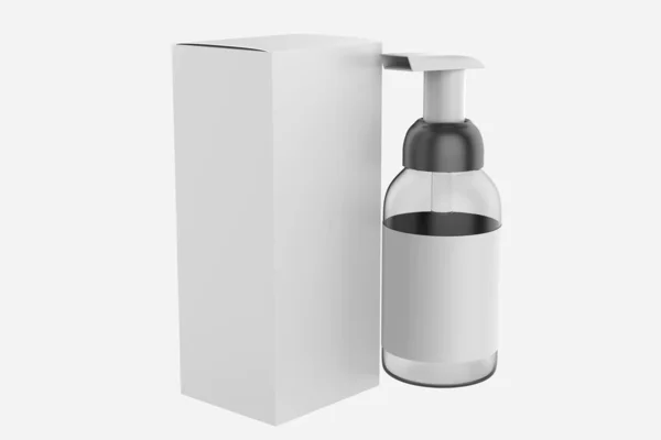 Kosmetisk Flaska Med Pump Mockup Isolerad Bakgrund Illustration — Stockfoto